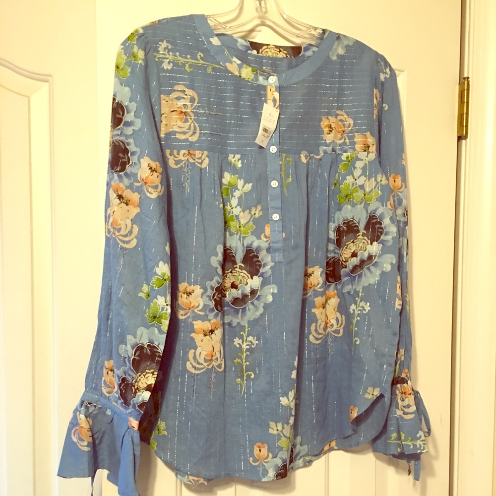 Ann Taylor Loft Blouse with Bell Sleeve
